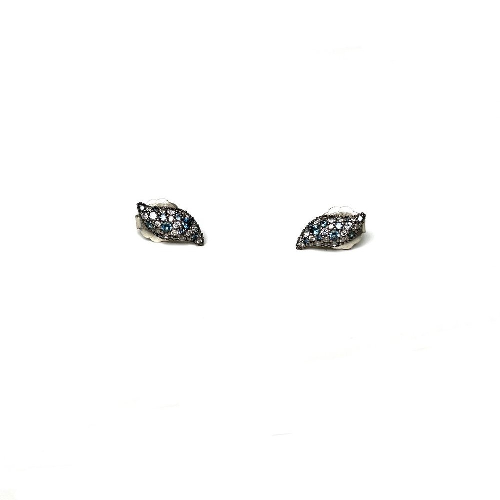Authentic David Yurman Hampton Sterling Silver Sapphire Earrings